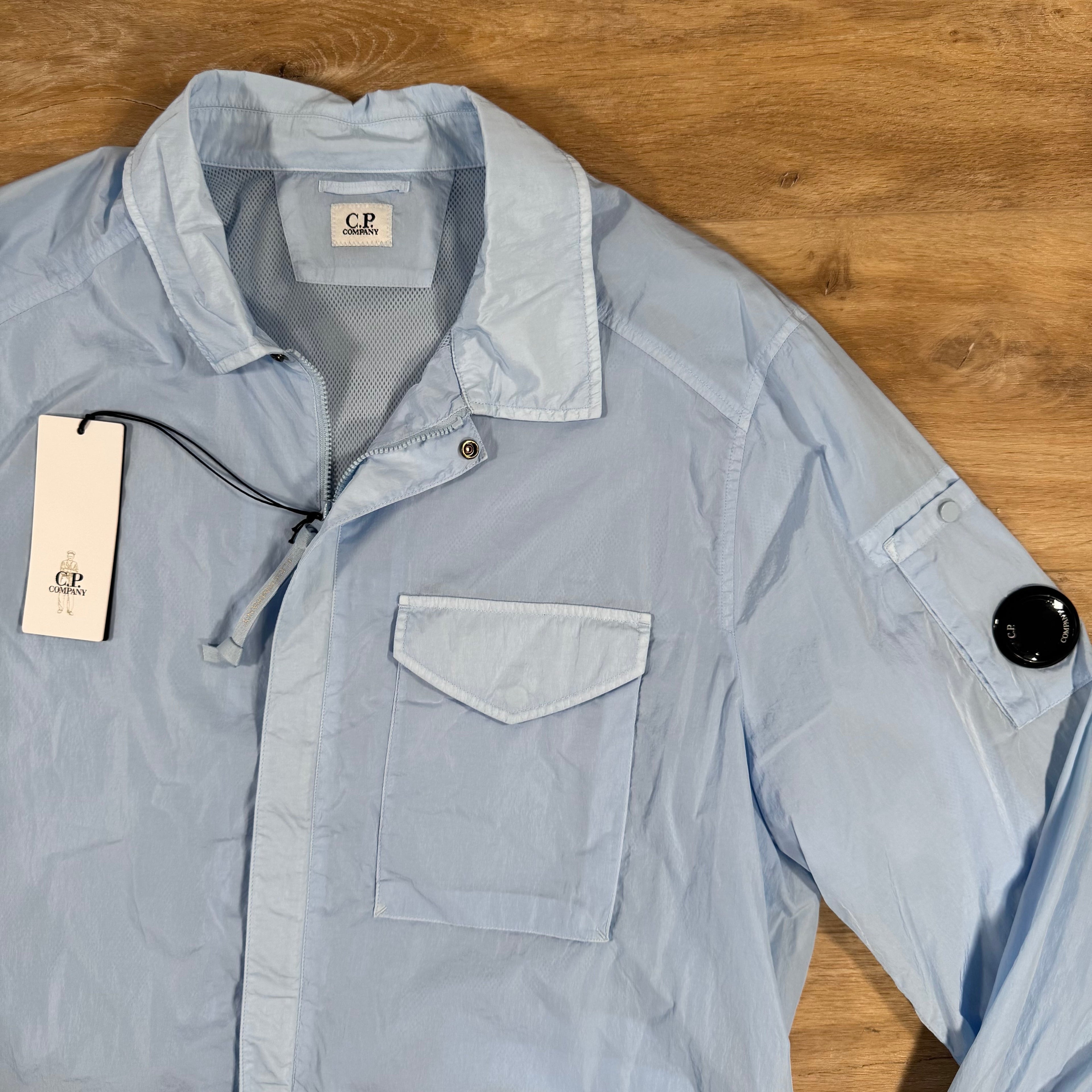 CP Company Chrome-R Lens Overshirt in Cerulean - Light Blue Ironleague