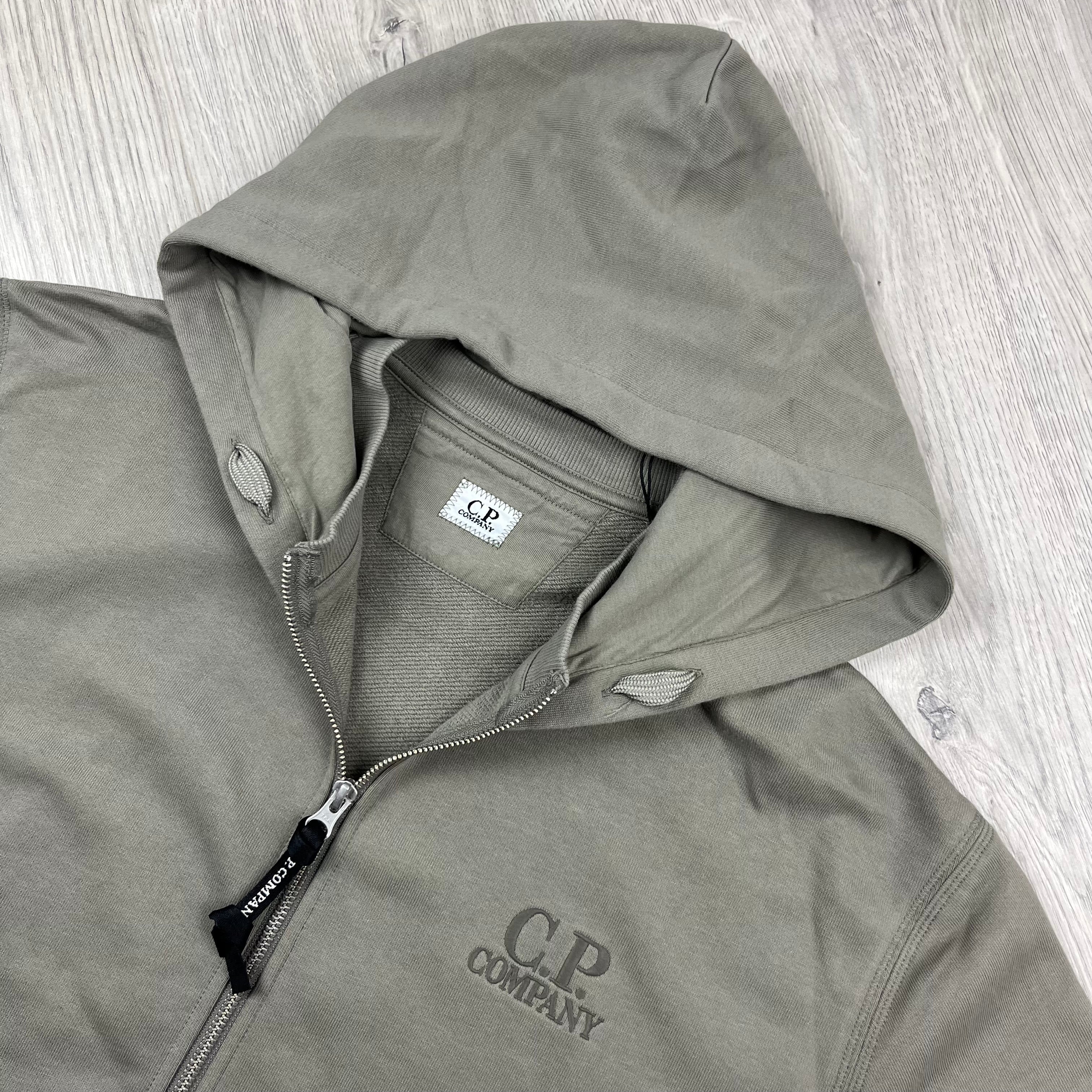 CP Company Raised Fleece Zip Hoodie - Fallen Rock Ironleague