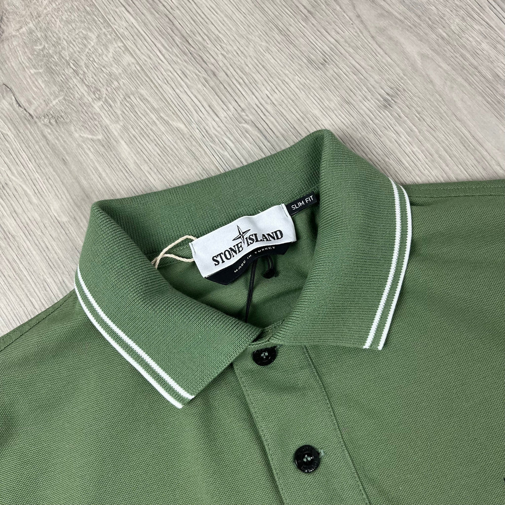 Stone Island Patch Polo Shirt - Olive Green Ironleague