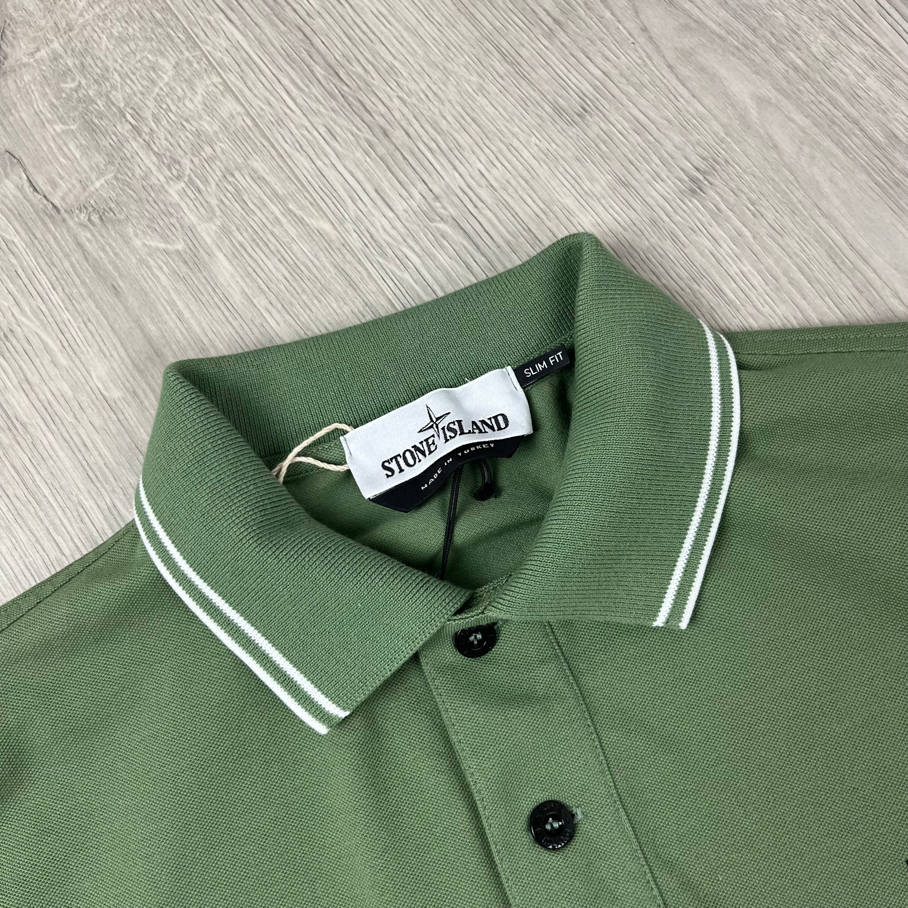Stone Island Patch Polo Shirt - Olive Green Ironleague