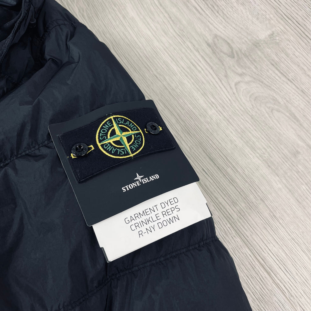 Stone Island Crinkle Reps Down Jacket - Black Ironleague
