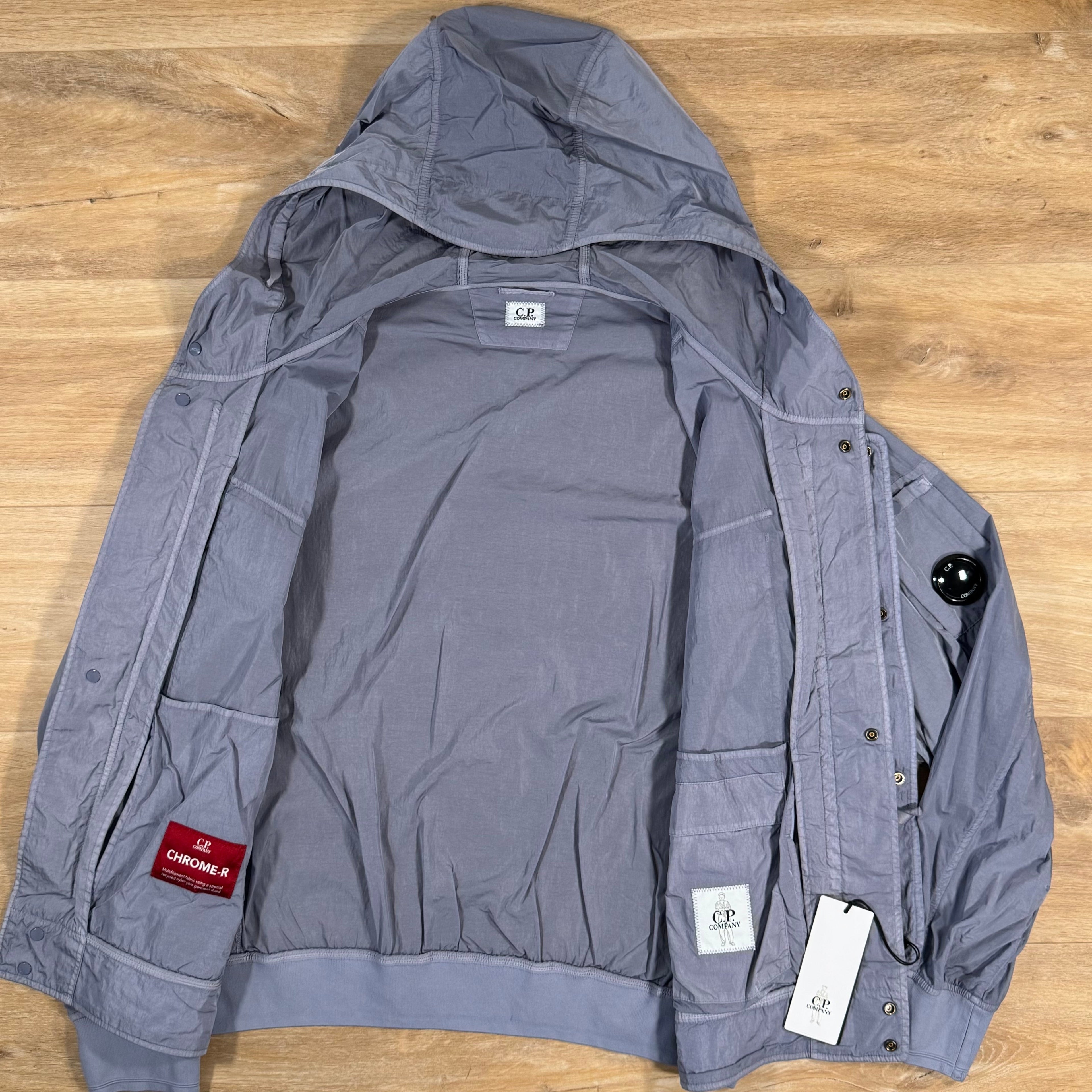 CP Company Chrome-R Hooded Lens Jacket in Lavender Violet Ironleague