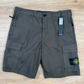 Stone Island Stretch Tela Cargo Bermuda Shorts in Military Green Ironleague