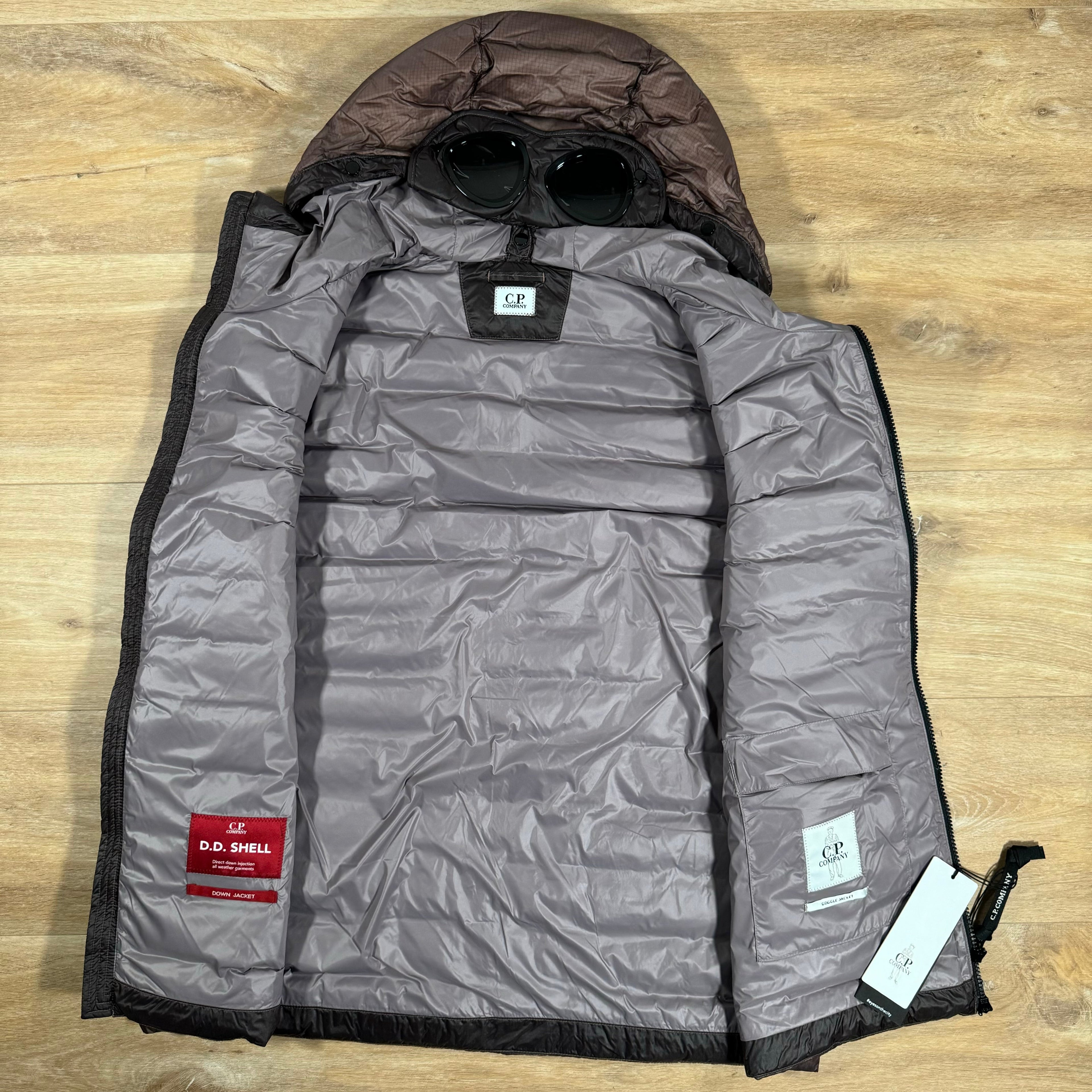 CP Company DD Shell Goggle Down Vest in Purple Dove Ironleague