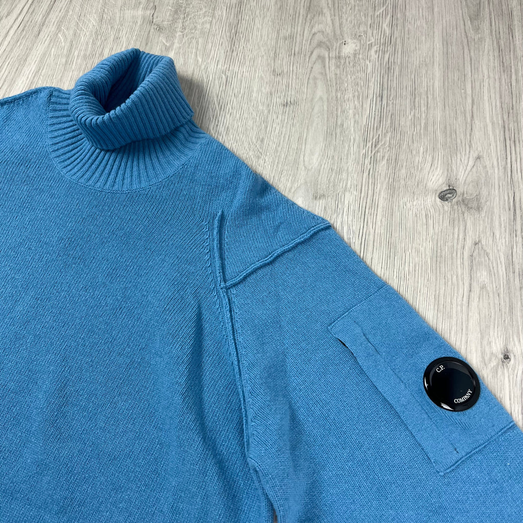 CP Company Knit Turtle Neck - Aegean Blue Ironleague