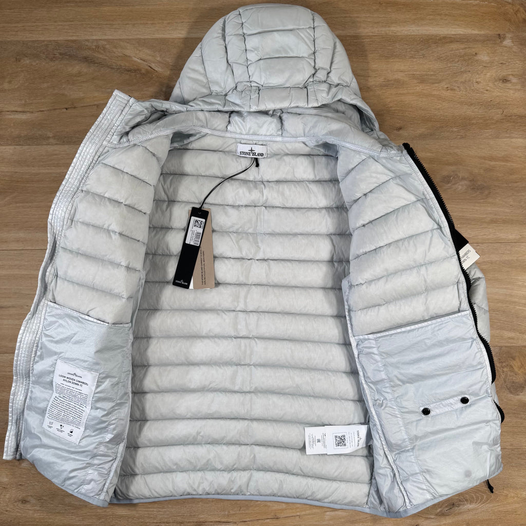 Stone Island Loom Woven Nylon Down-TC Jacket in Sky Blue Ironleague