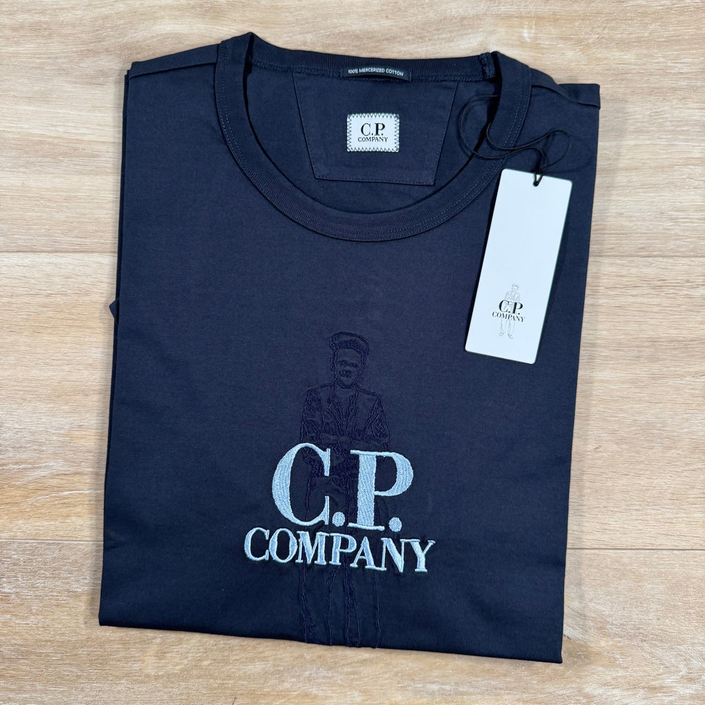 CP Company 30/2 Mercerized Jersey Twisted British Sailor T-Shirt in Navy Ironleague