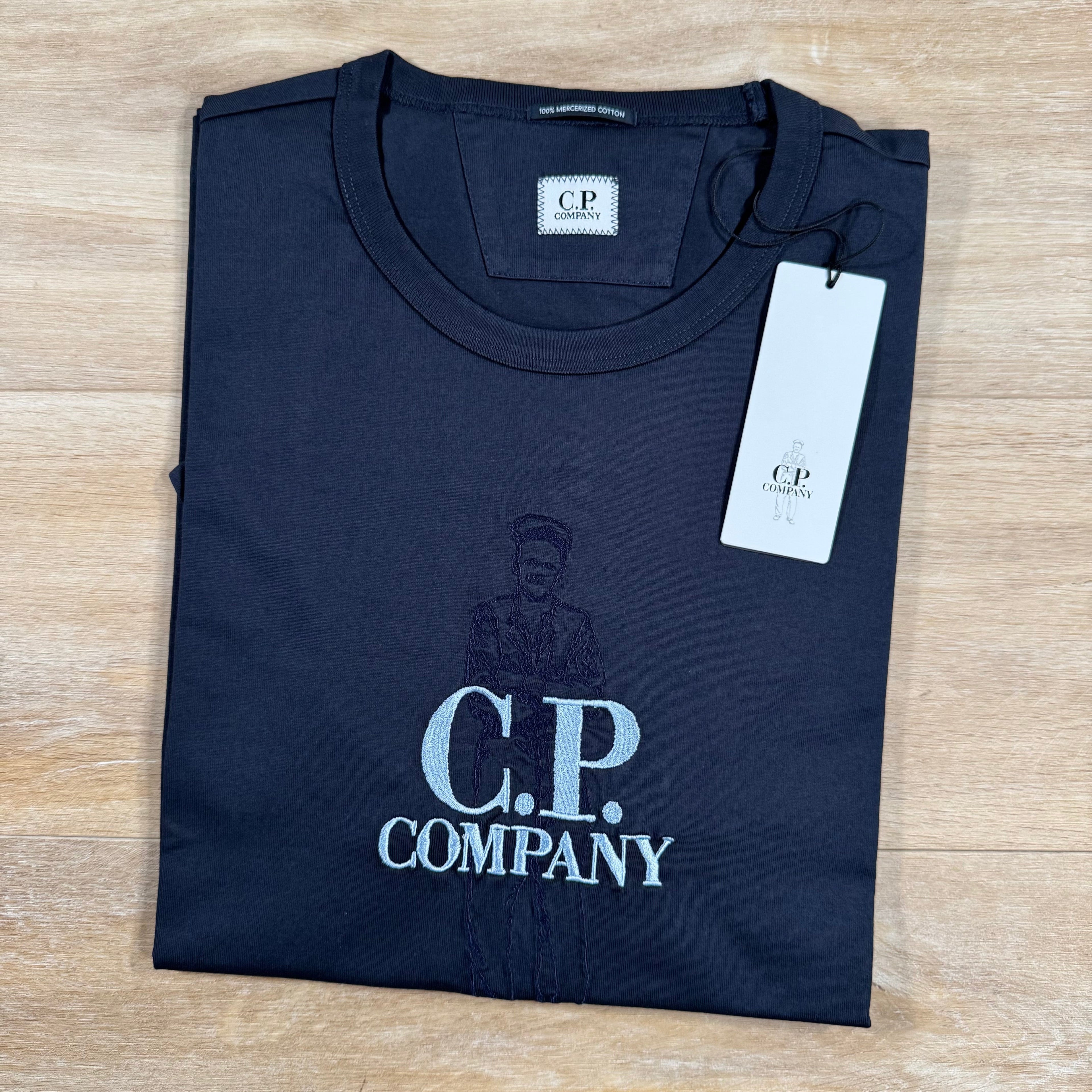 CP Company 30/2 Mercerized Jersey Twisted British Sailor T-Shirt in Navy Ironleague