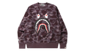 BAPE Color Camo Shark Relaxed Fit Crewneck Sweatshirt Burgundy 1H30 113 014 BURGUNDY