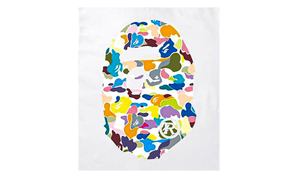 BAPE Multi Camo Big Ape Head T-Shirt White JL8SU5V8