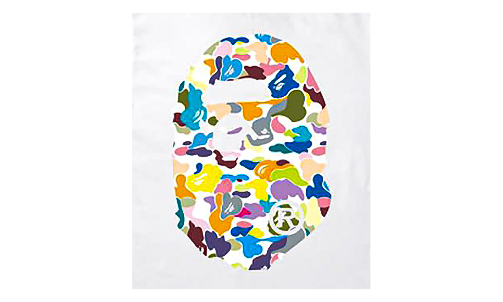 BAPE Multi Camo Big Ape Head T-Shirt White JL8SU5V8