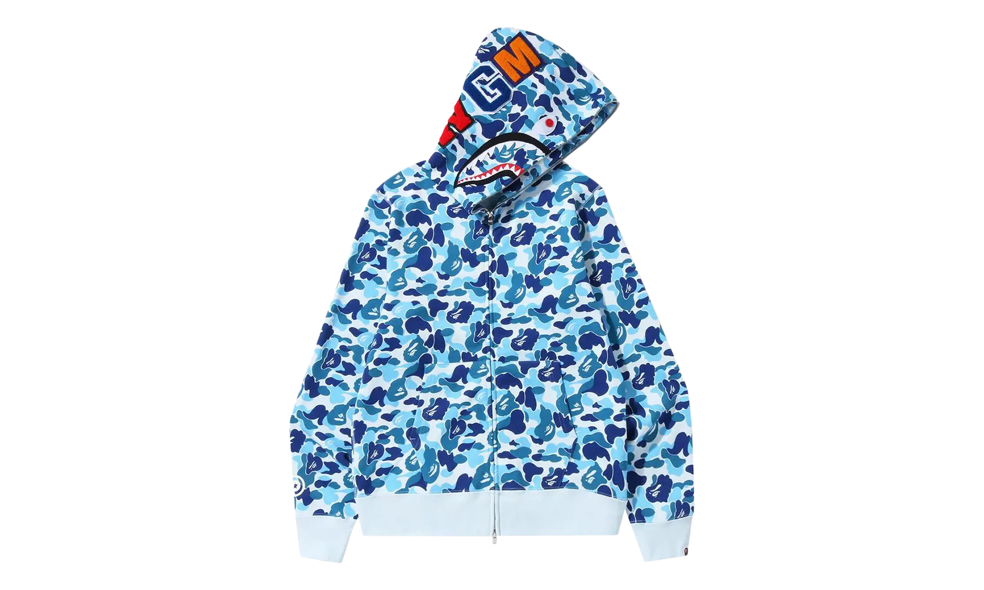 BAPE ABC Camo Shark Full Zip Hoodie Blue 1J30 115 007 BLUE
