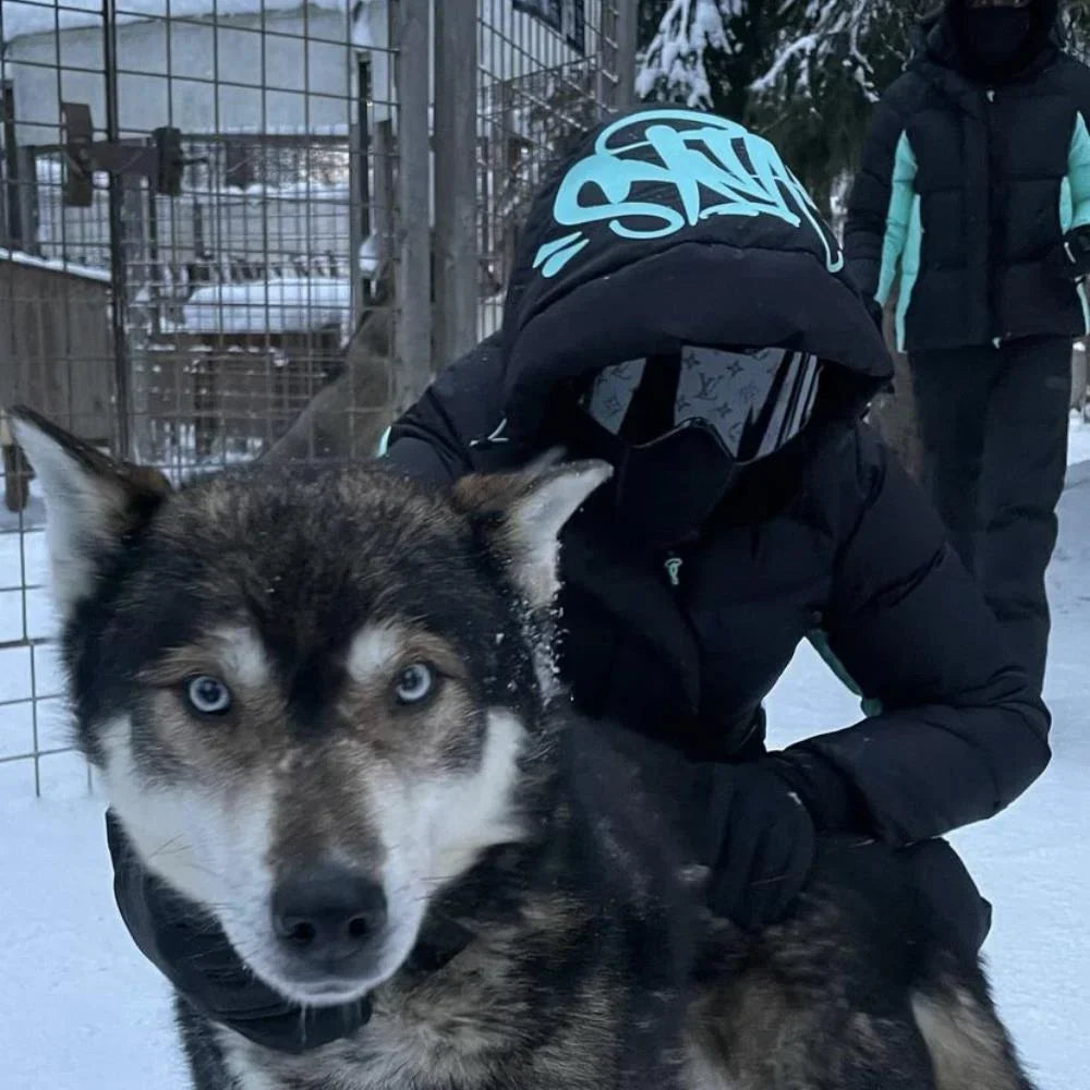 Syna Puffer Coat - Black/Blue Ironleague