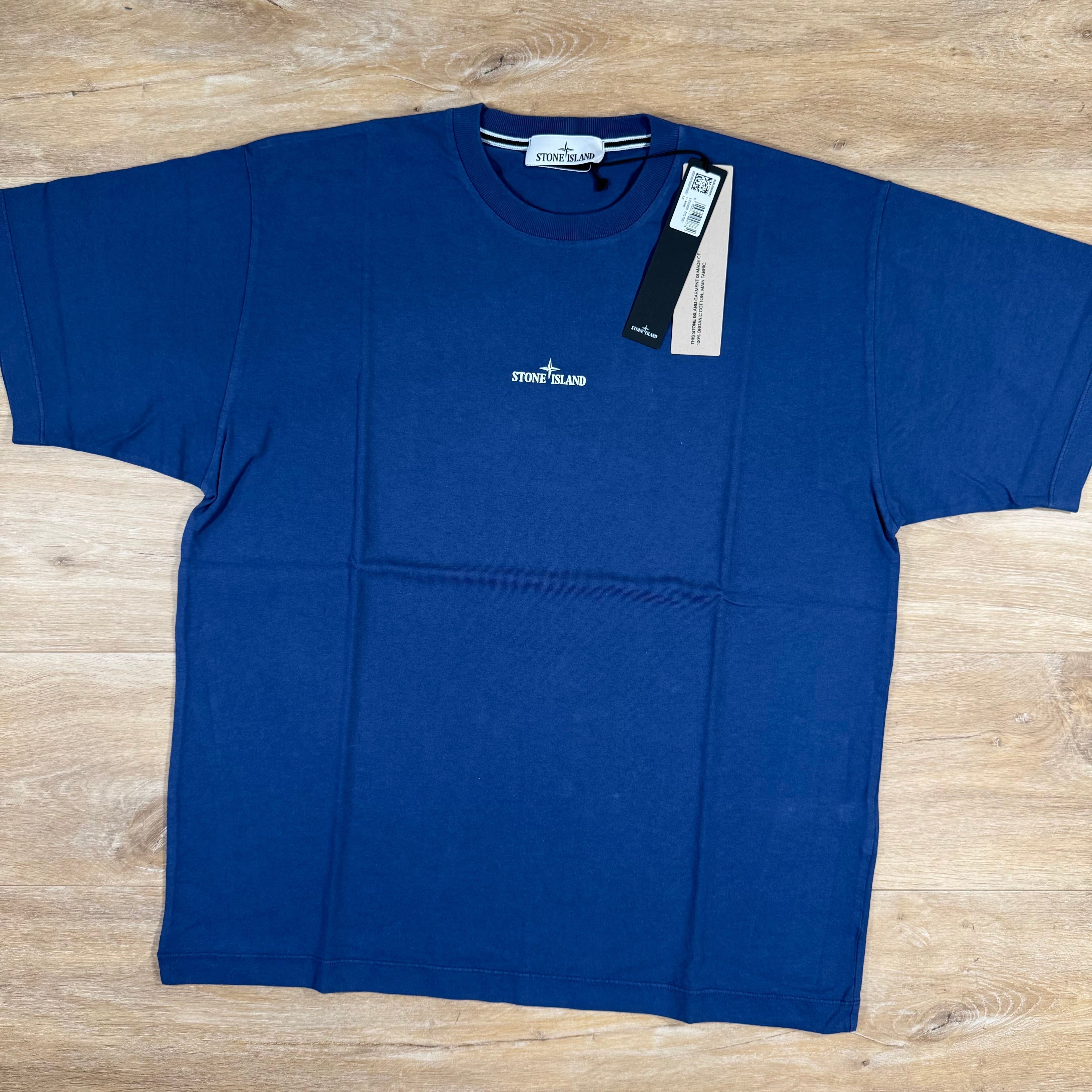 Stone Island Organic Cotton Compass Camo T-Shirt in Marine Blue Ironleague