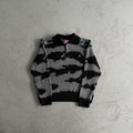 Corteiz More Hair Fuzzy Collar Sweater - Black/Grey Ironleague