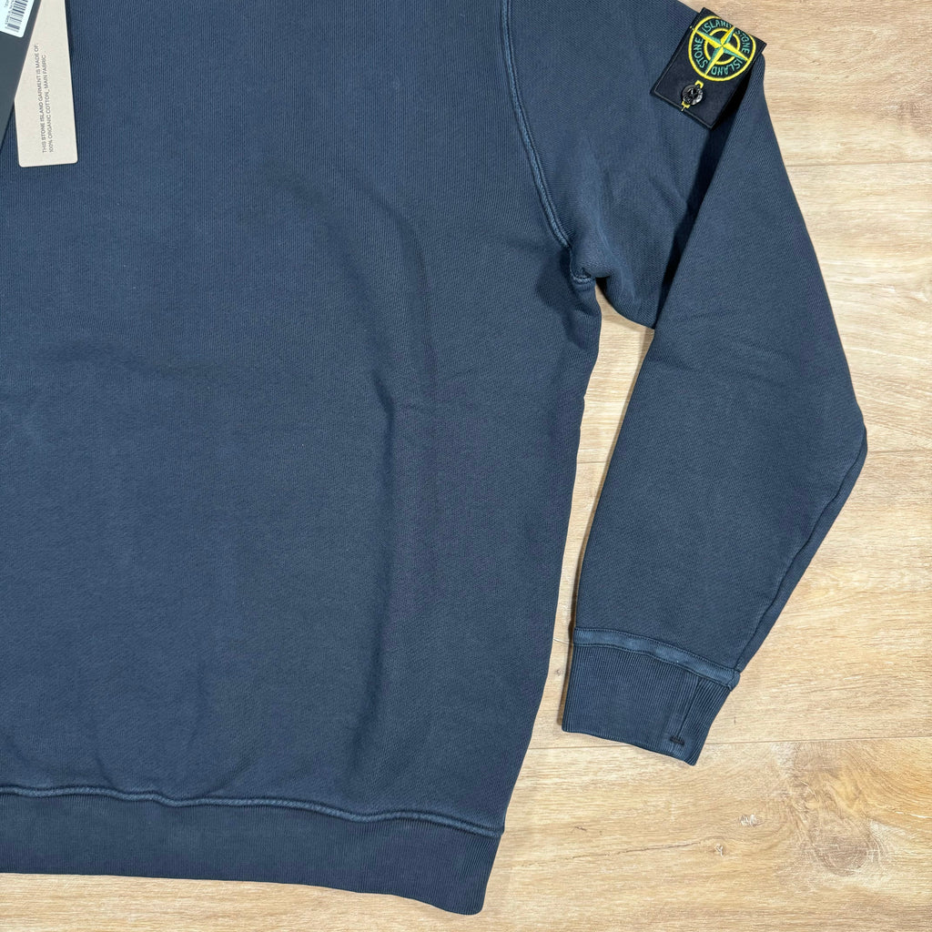 Stone Island Diagonal Fleece Old Treatment Sweatshirt in Navy Ironleague