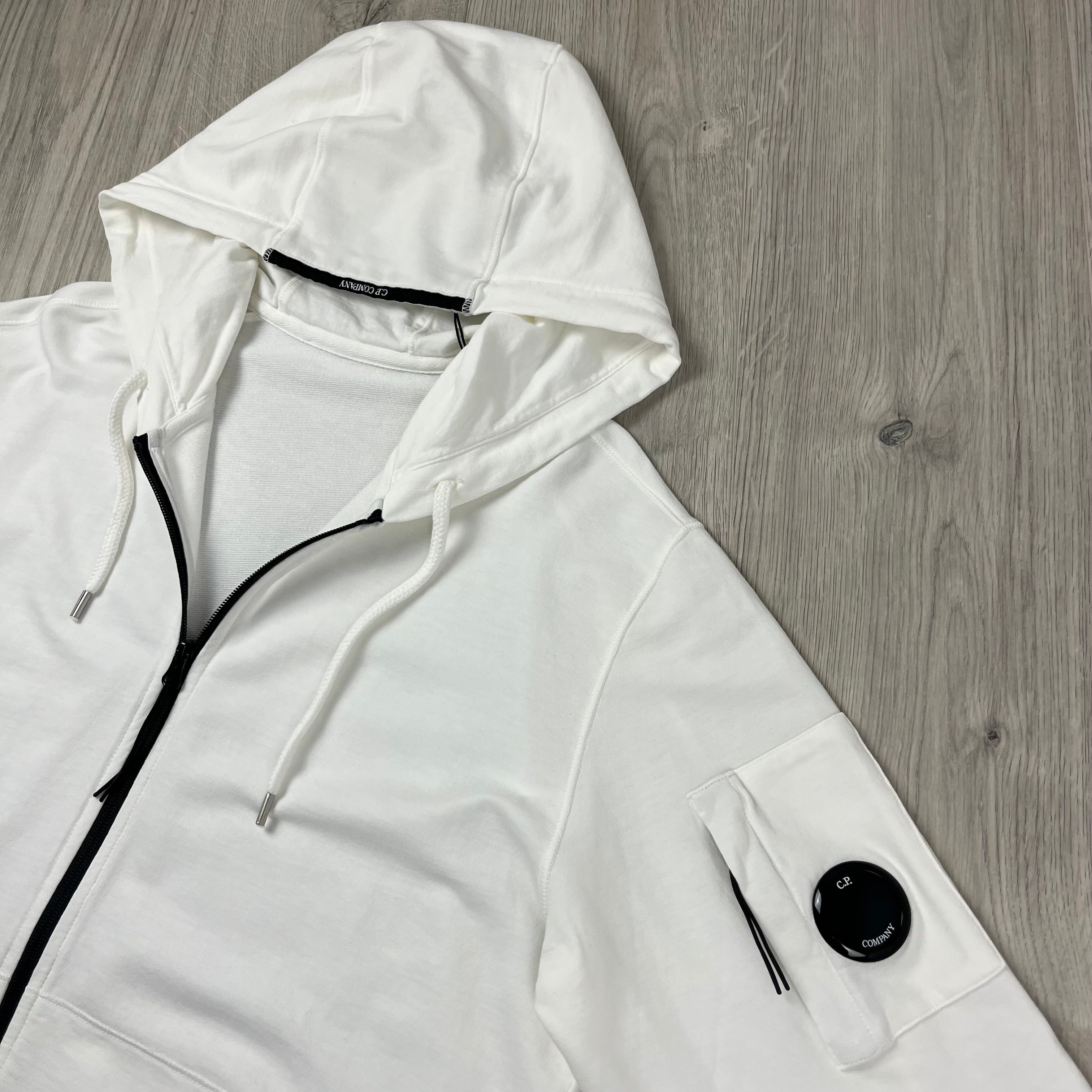 CP Company Zip Hoodie - White Ironleague