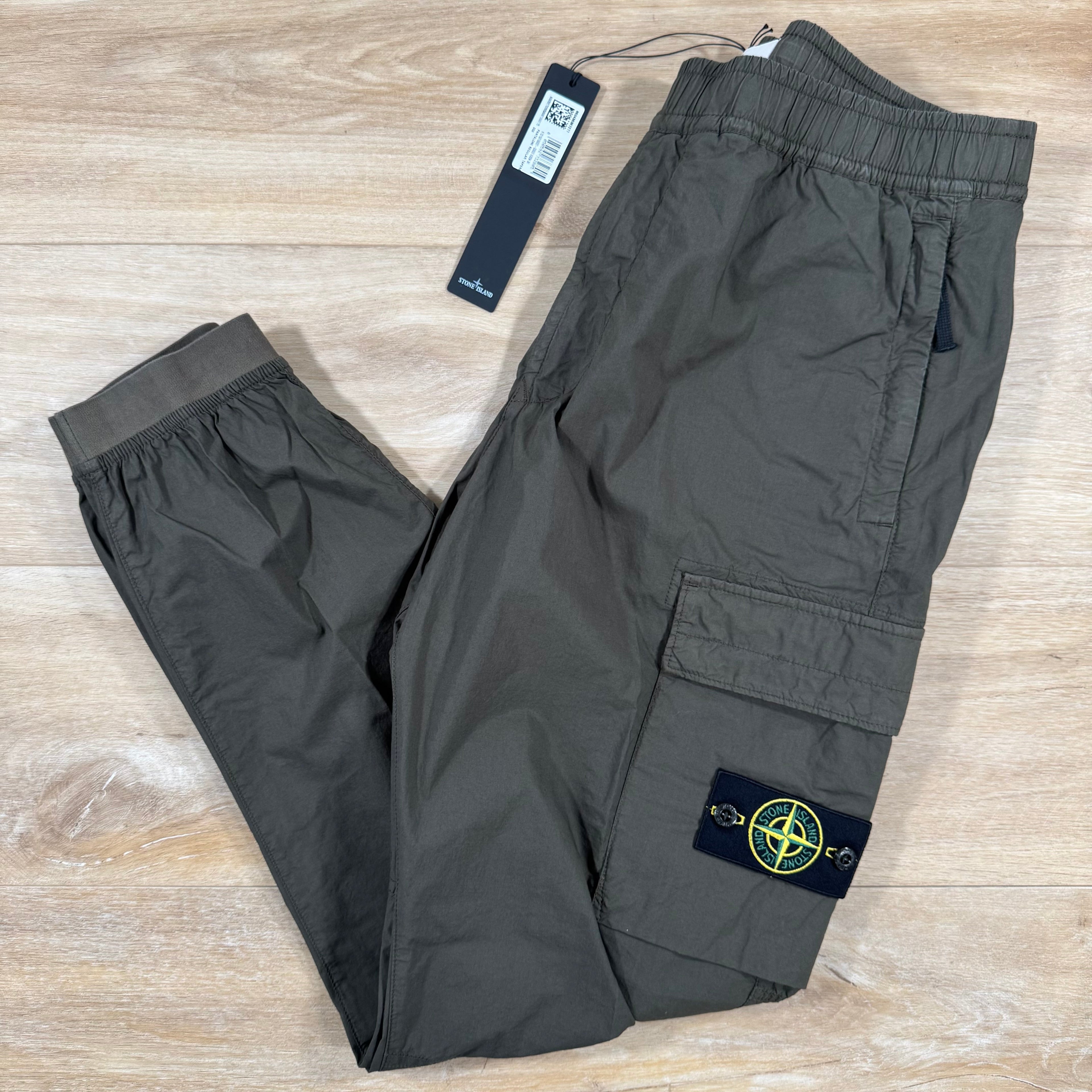 Stone Island Stretch Cotton Tela Cargo Pants in Military Green Ironleague