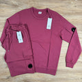 CP Company Light Fleece Lens Tracksuit in Red Bud Ironleague