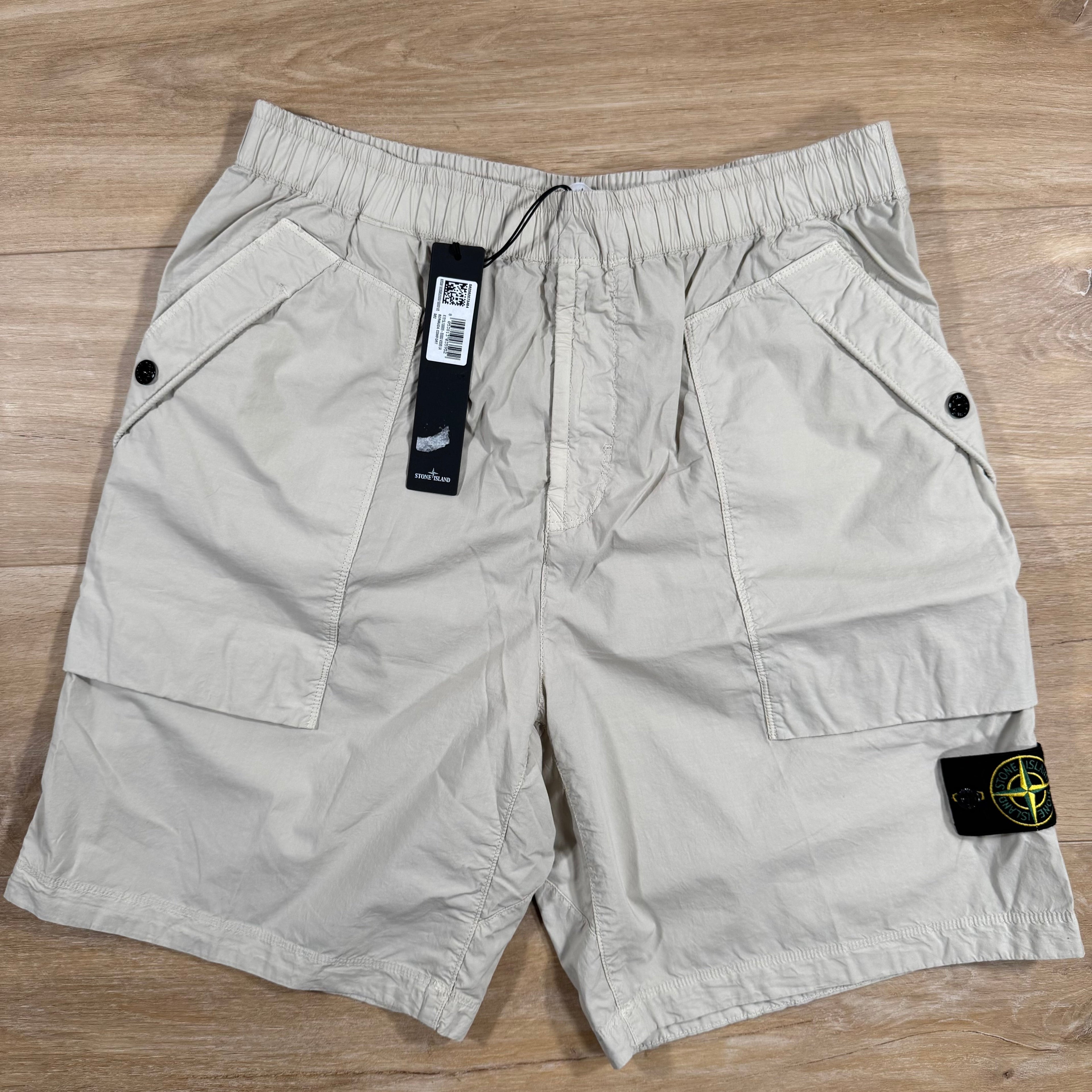 Stone Island Stretch Tela Bermuda Shorts in Sand Ironleague