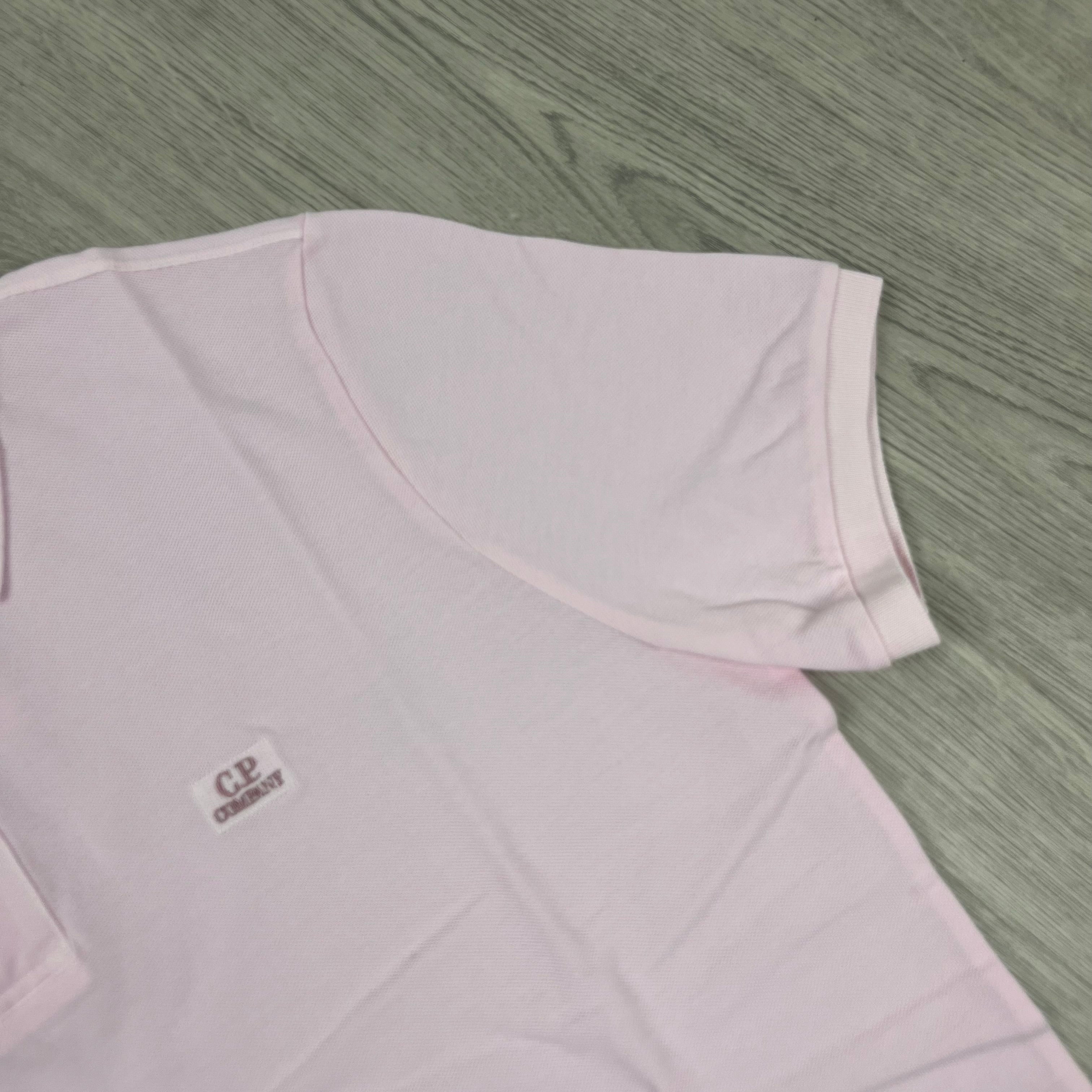 CP Company Piquet Polo Shirt - Pink Ironleague