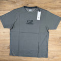 CP Company Tacting Piquet Embroidery T-Shirt in Smoked Pearl - Grey Ironleague