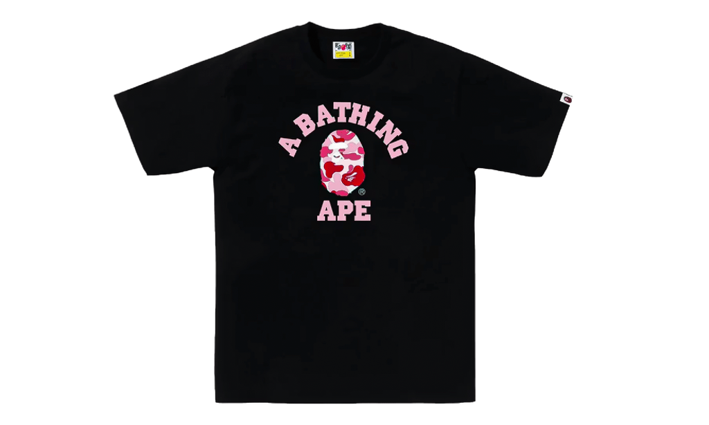 BAPE ABC Camo College Tee Black / Pink 1L80 210 005 BLACK PINK