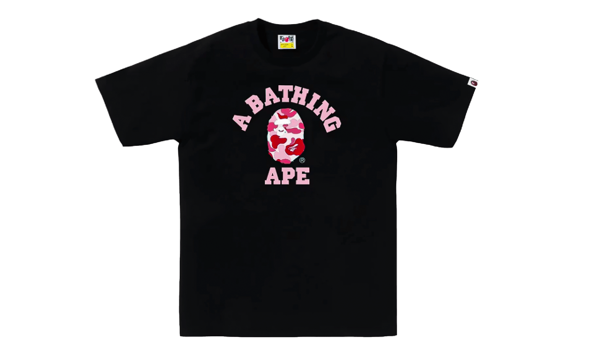 BAPE ABC Camo College Tee Black / Pink 1L80 210 005 BLACK PINK