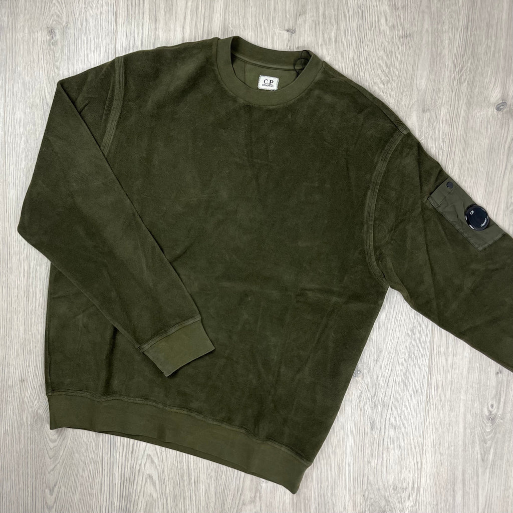 CP Company Raised Fleece Sweatshirt - Ivy Green Ironleague