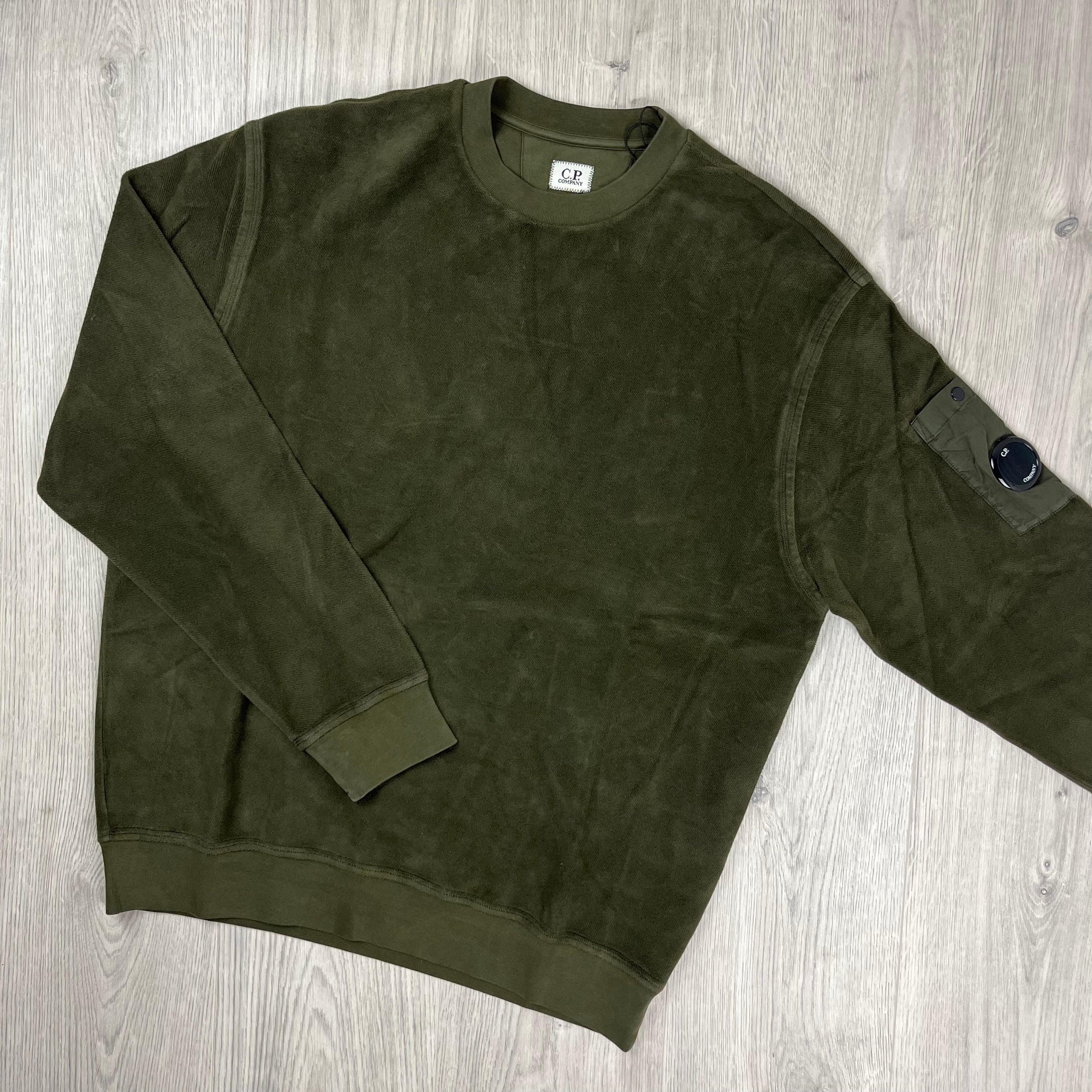 CP Company Raised Fleece Sweatshirt - Ivy Green Ironleague