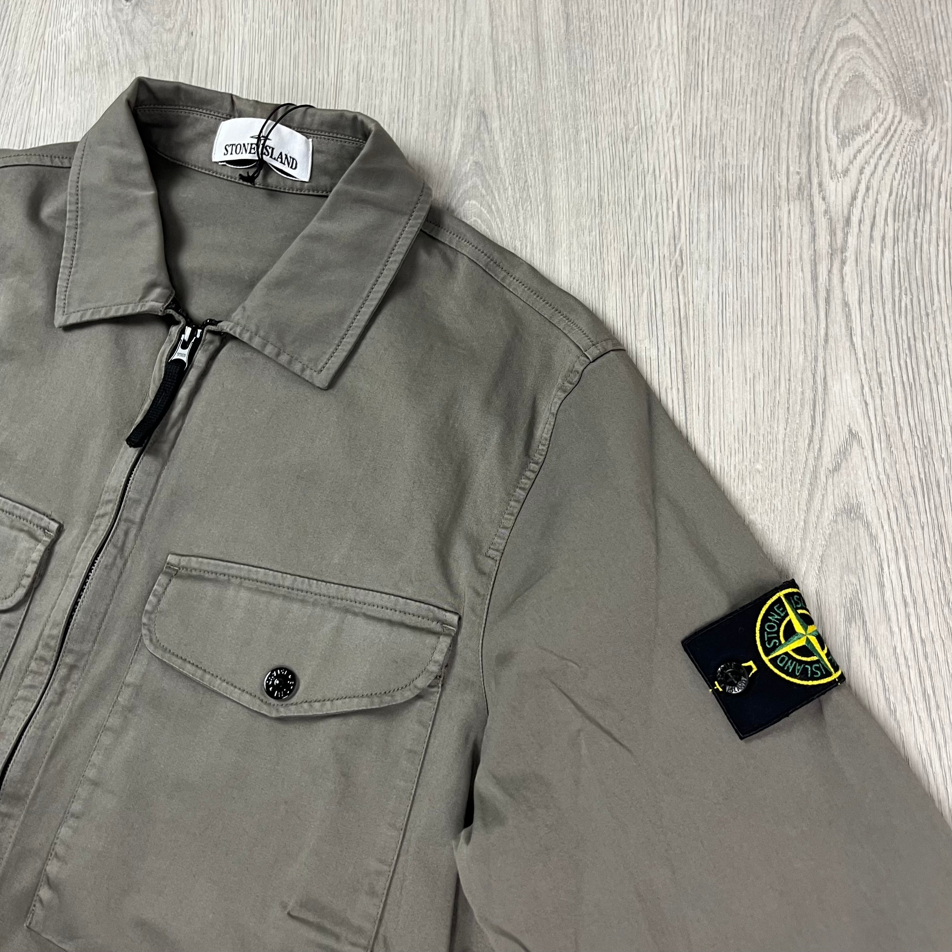 Stone Island Zip Overshirt - Walnut Ironleague