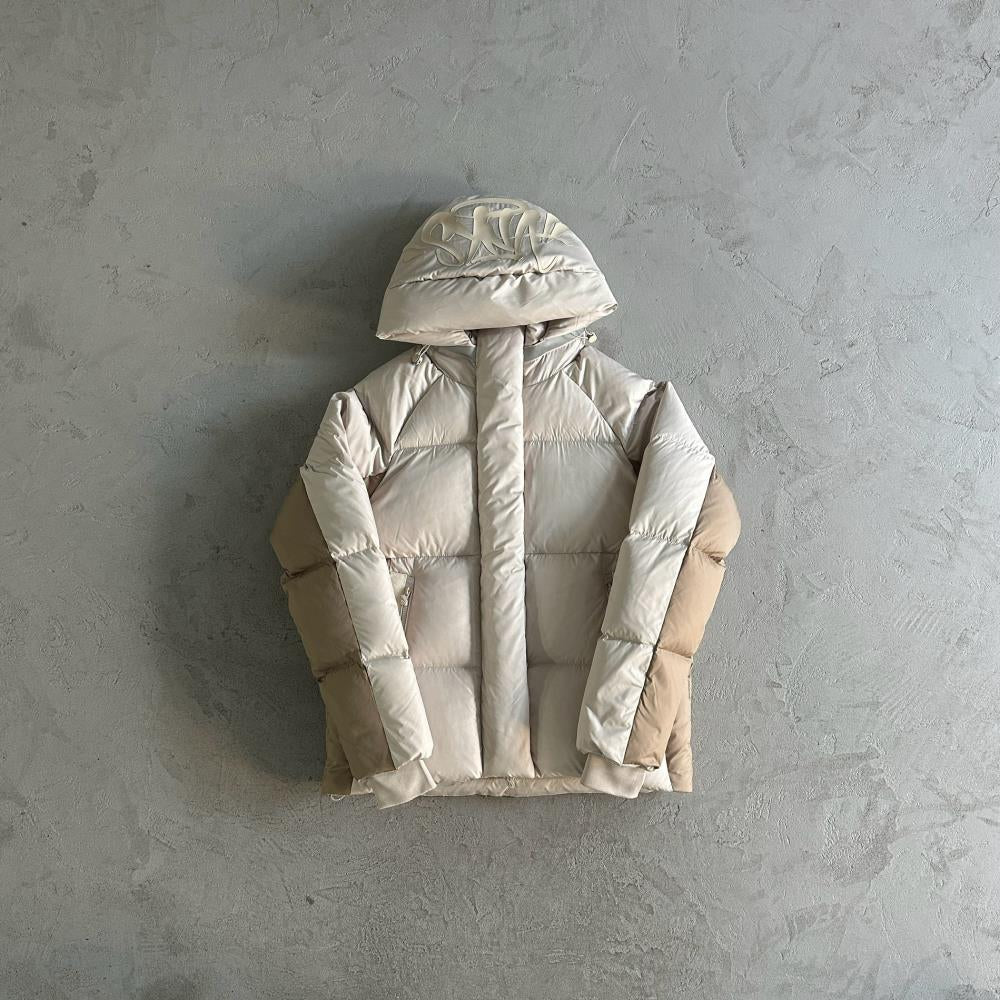Syna Puffer Coat - Beige/White Ironleague