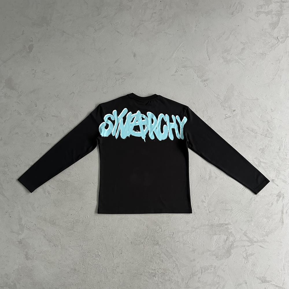 Syna Long Sleeve - Black/Baby Blue Ironleague