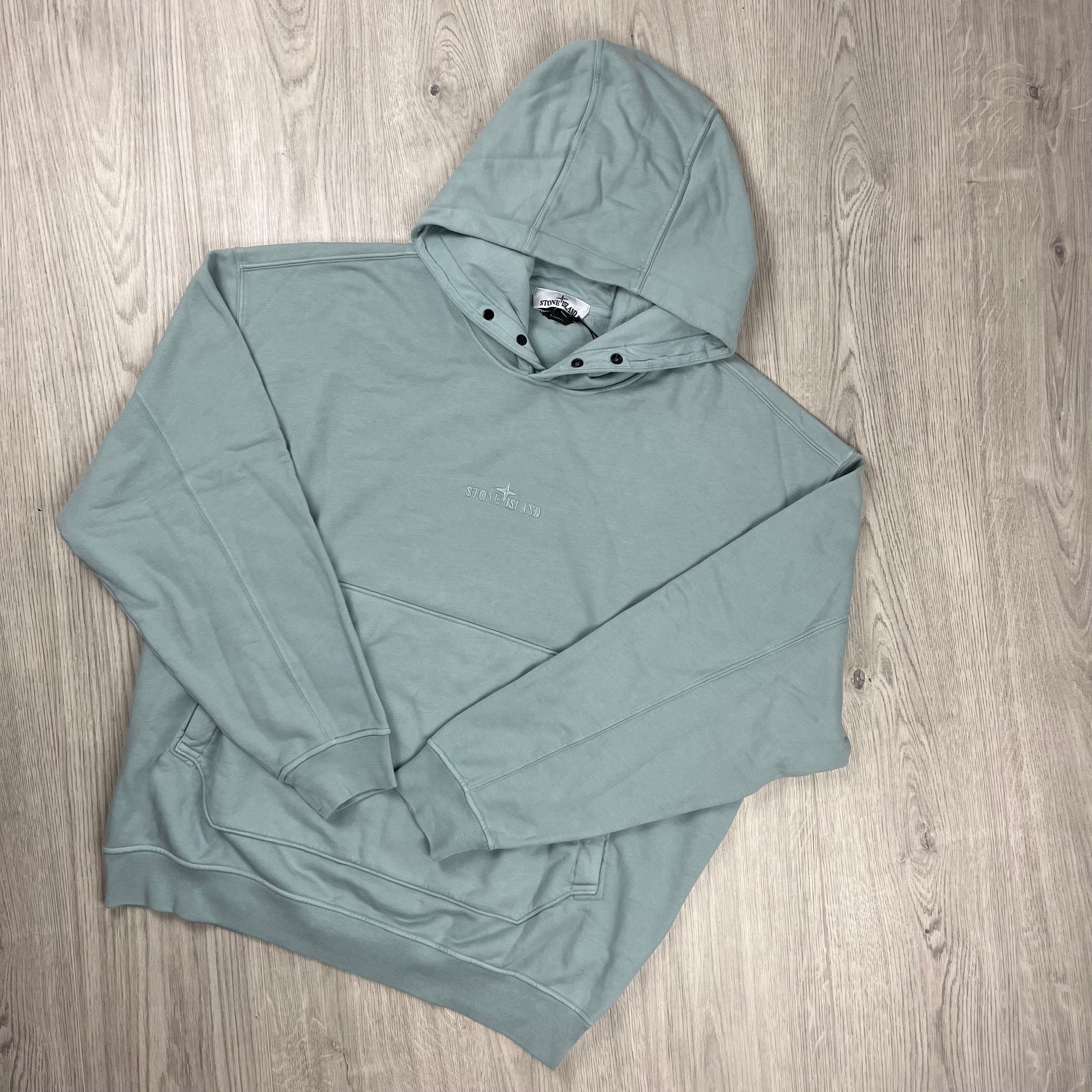 Stone Island Embroidered Hoodie - Sky Blue Ironleague