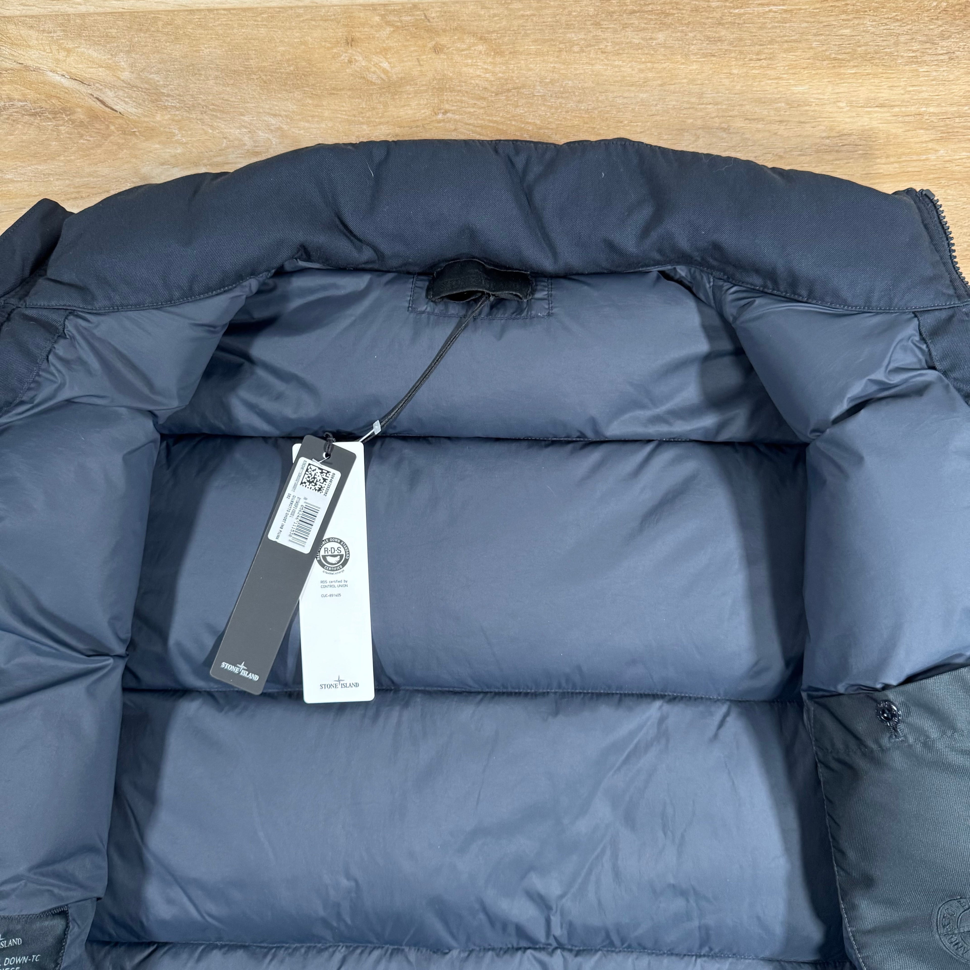 Stone Island Down-TC Ghost Jacket in Navy Ironleague