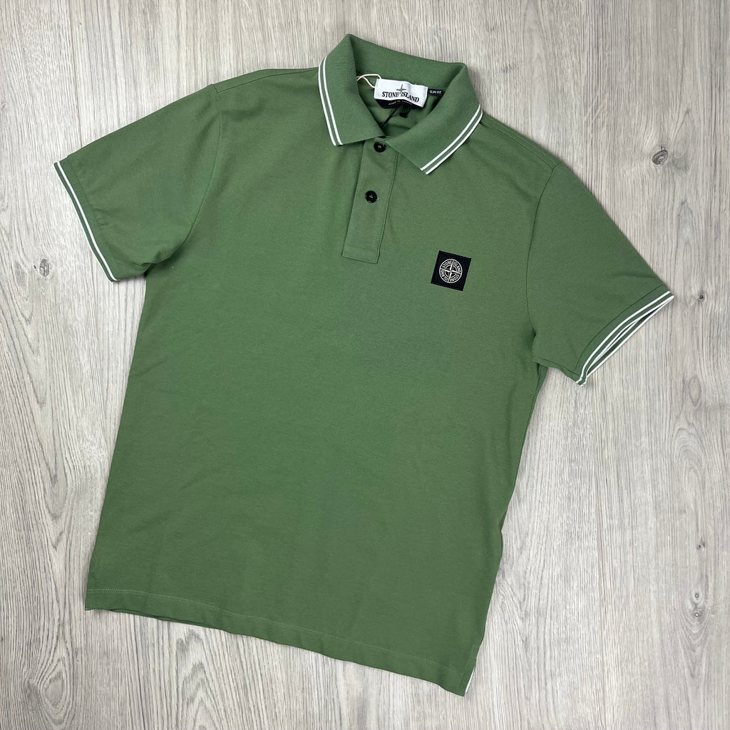 Stone Island Patch Polo Shirt - Olive Green Ironleague