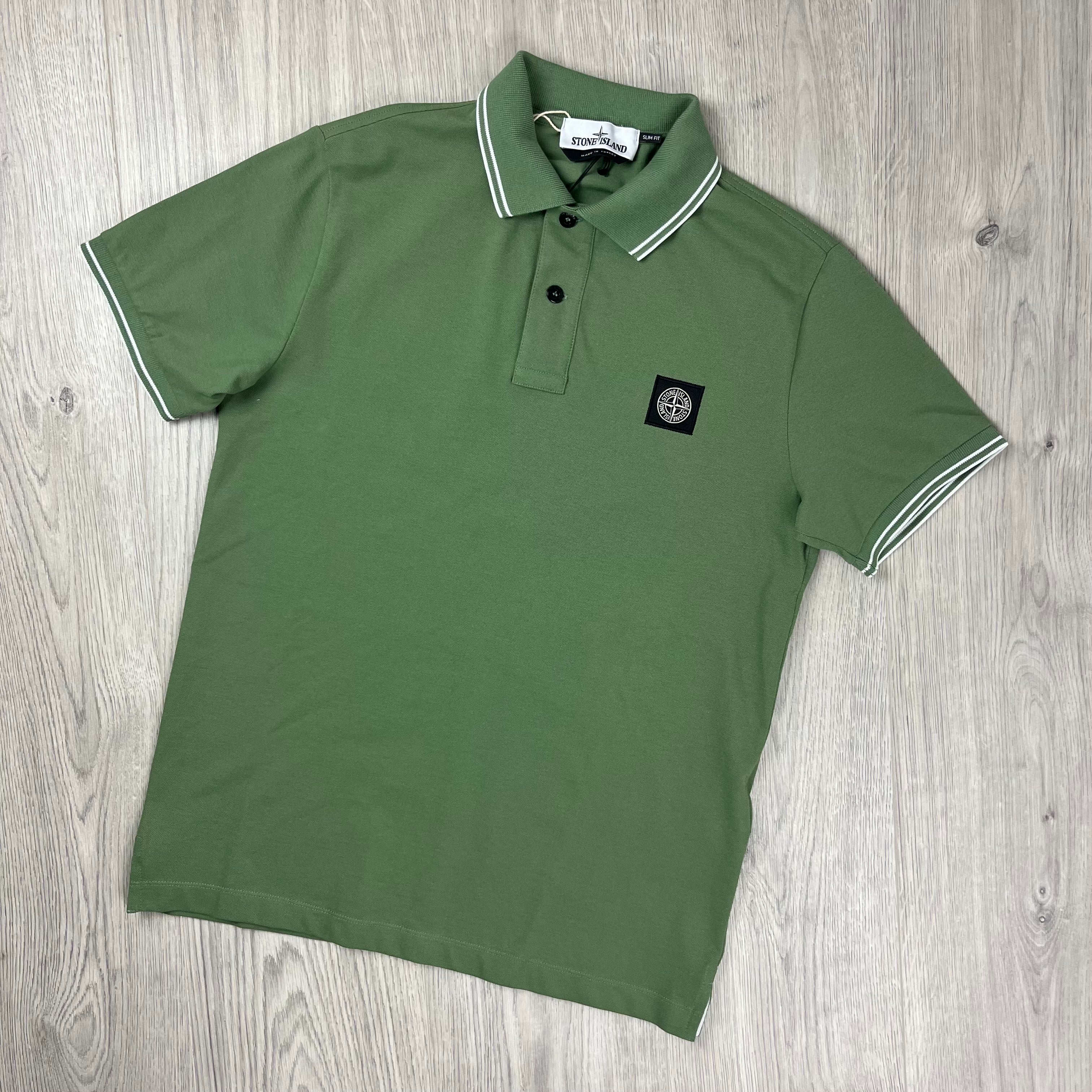 Stone Island Patch Polo Shirt - Olive Green Ironleague