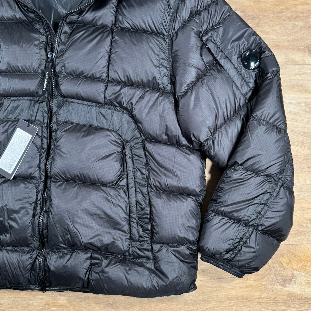 CP Company Short Down Lens Jacket in Black Ironleague