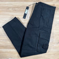 Stone Island Weatherproof Canvas Ghost Cargo Trousers in Black Ironleague