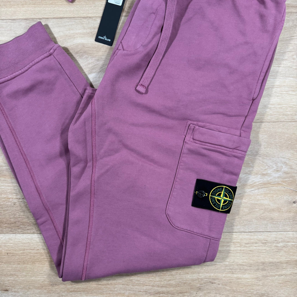 Stone Island Slim Fit Cargo Sweatpants in Onion Rose Ironleague
