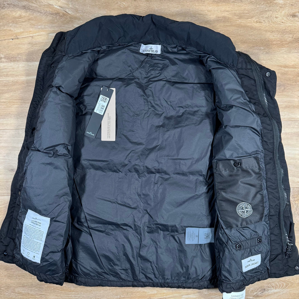 Stone Island Crinkle Reps NY Nylon Down Vest in Black Ironleague