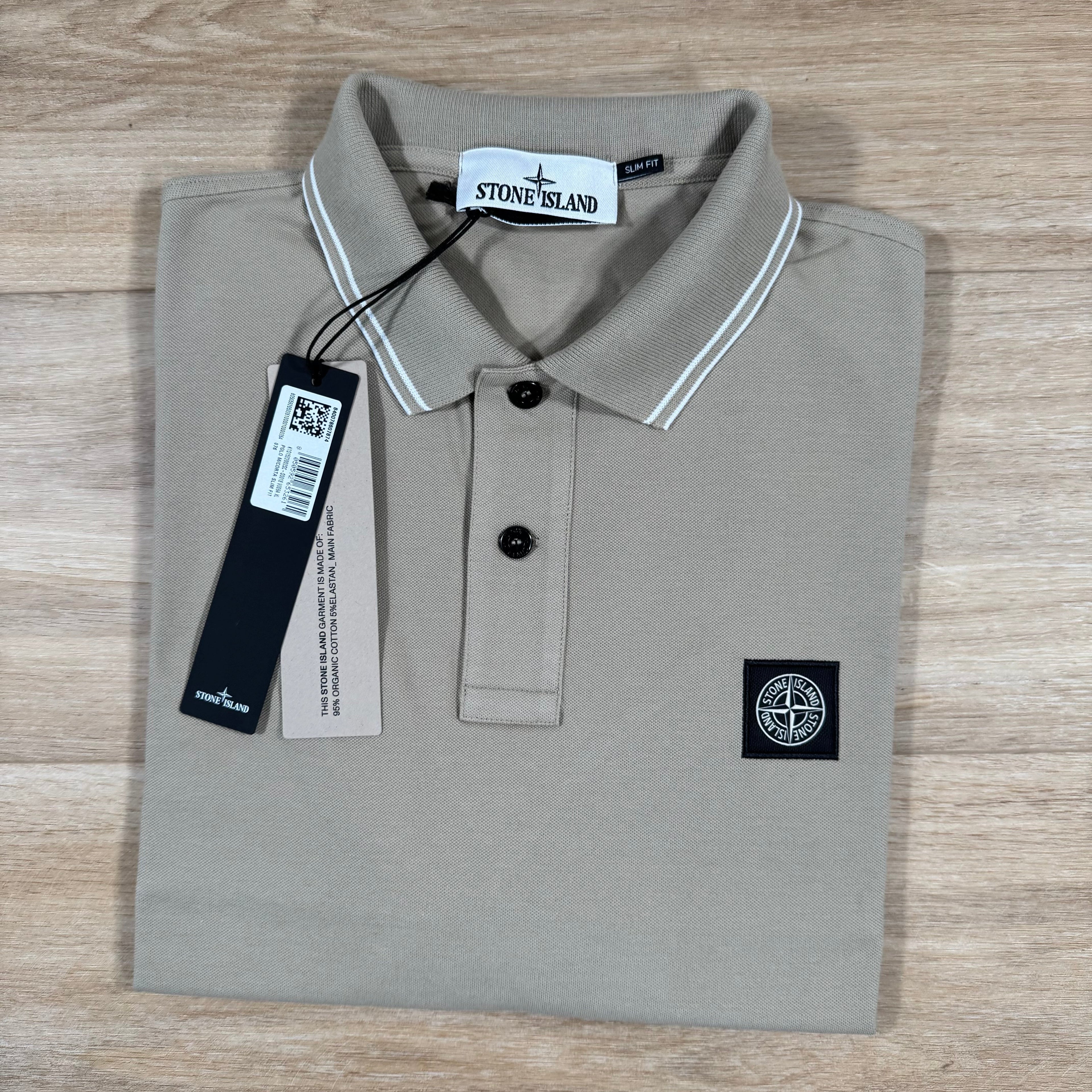 Stone Island Organic Cotton Pique Polo Shirt in Desert Ironleague