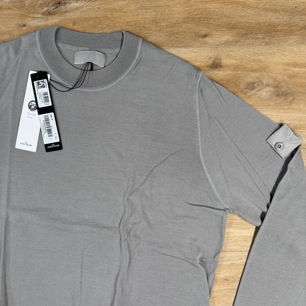 Stone Island Light Pure Wool Ghost Sweatshirt in Dust Grey Ironleague