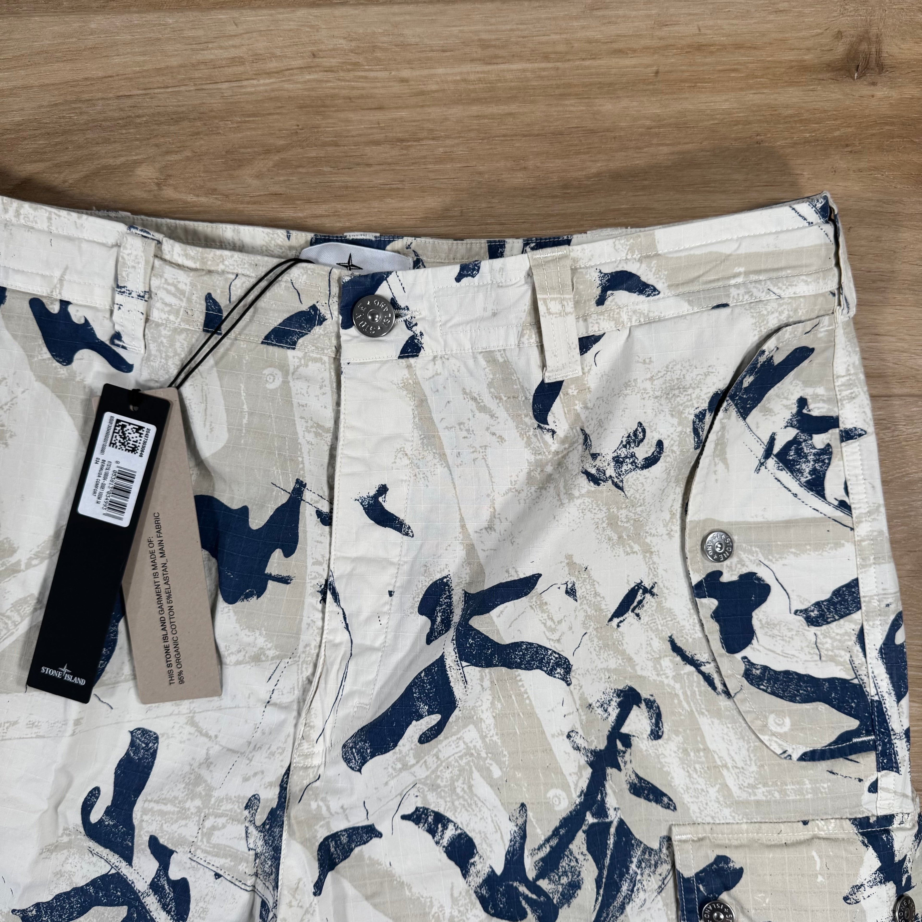 Stone Island Scan Camo On Stretch Ripstop-OVD Bermuda Shorts in Desert Ironleague