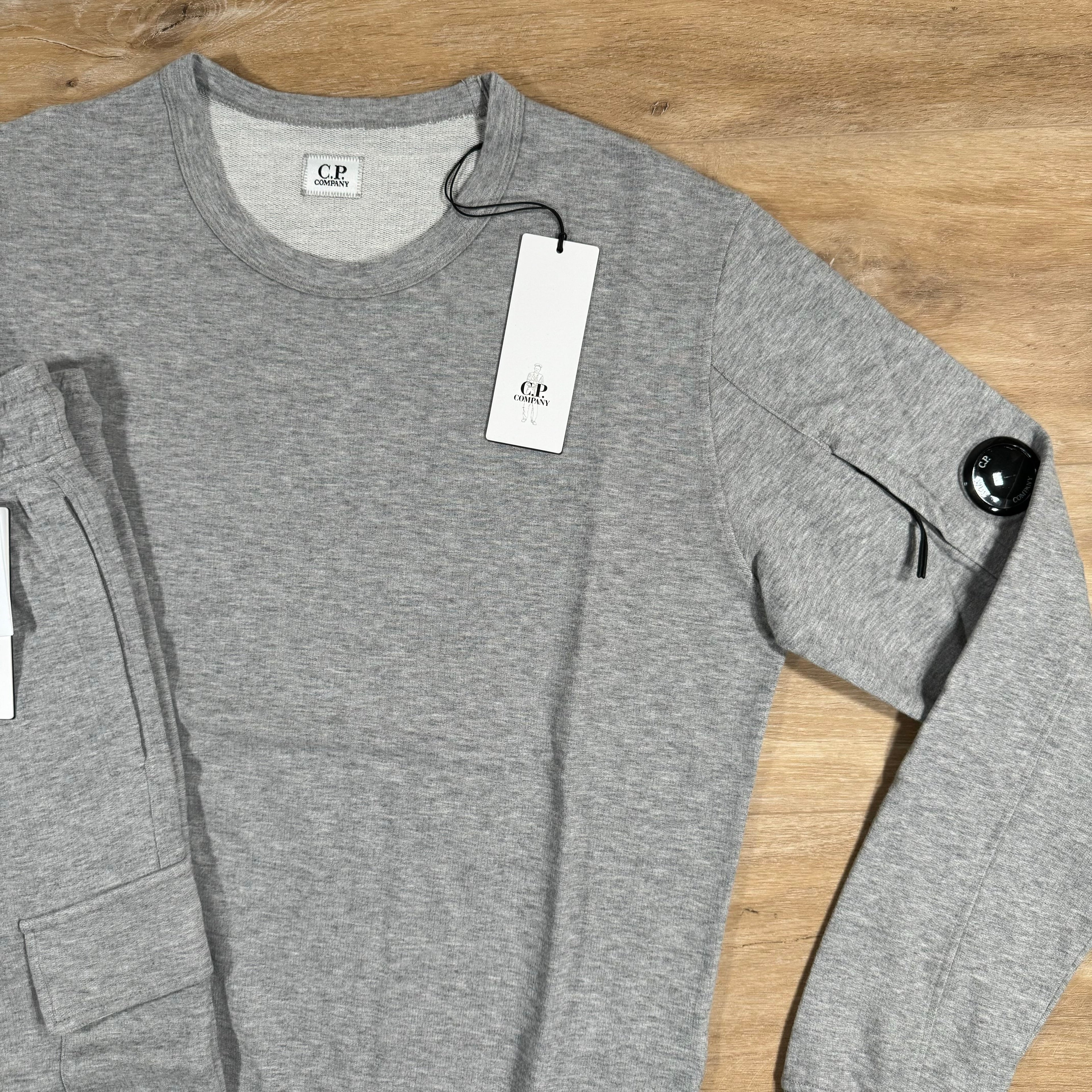 CP Company Light Fleece Lens Tracksuit in Grey Ironleague