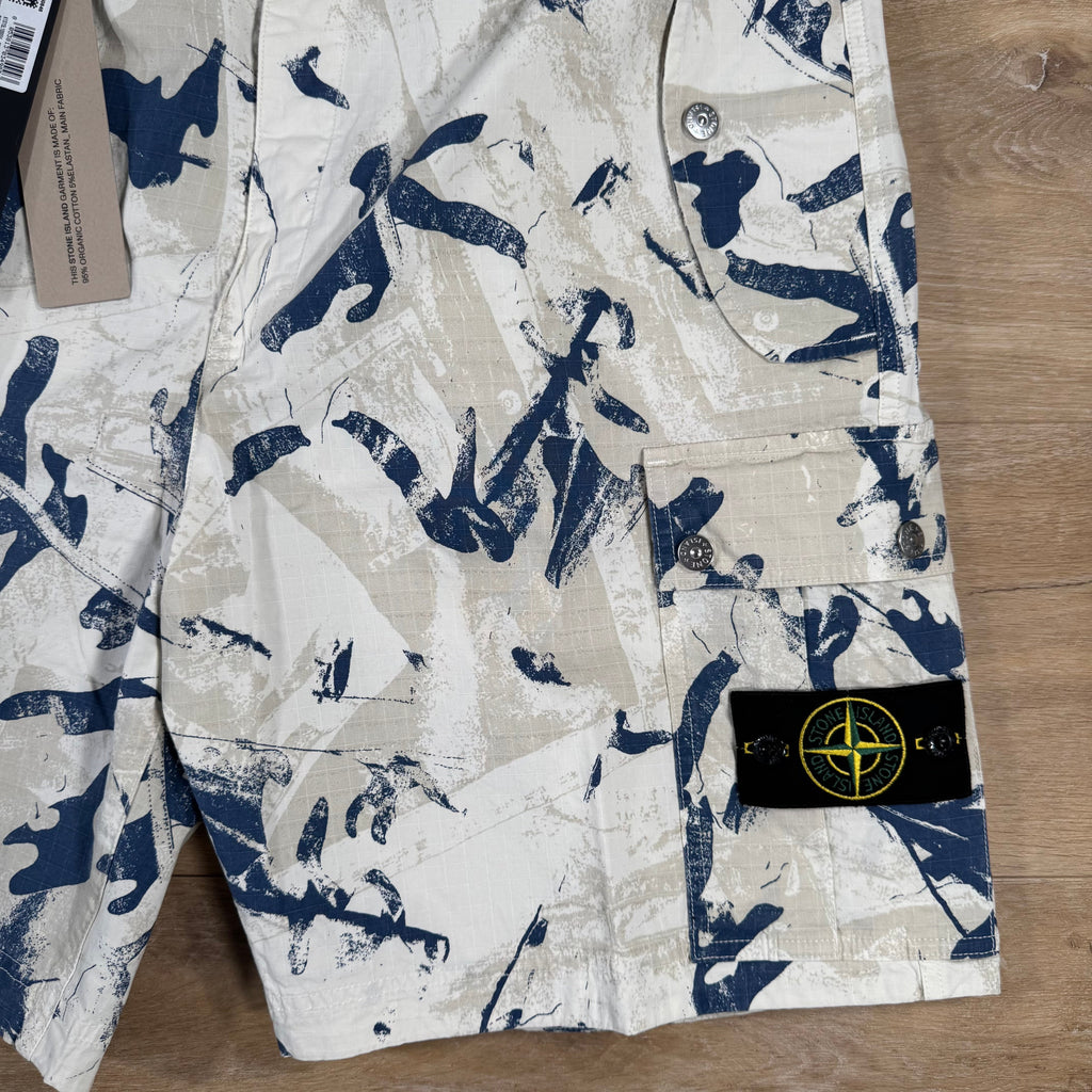 Stone Island Scan Camo On Stretch Ripstop-OVD Bermuda Shorts in Desert Ironleague