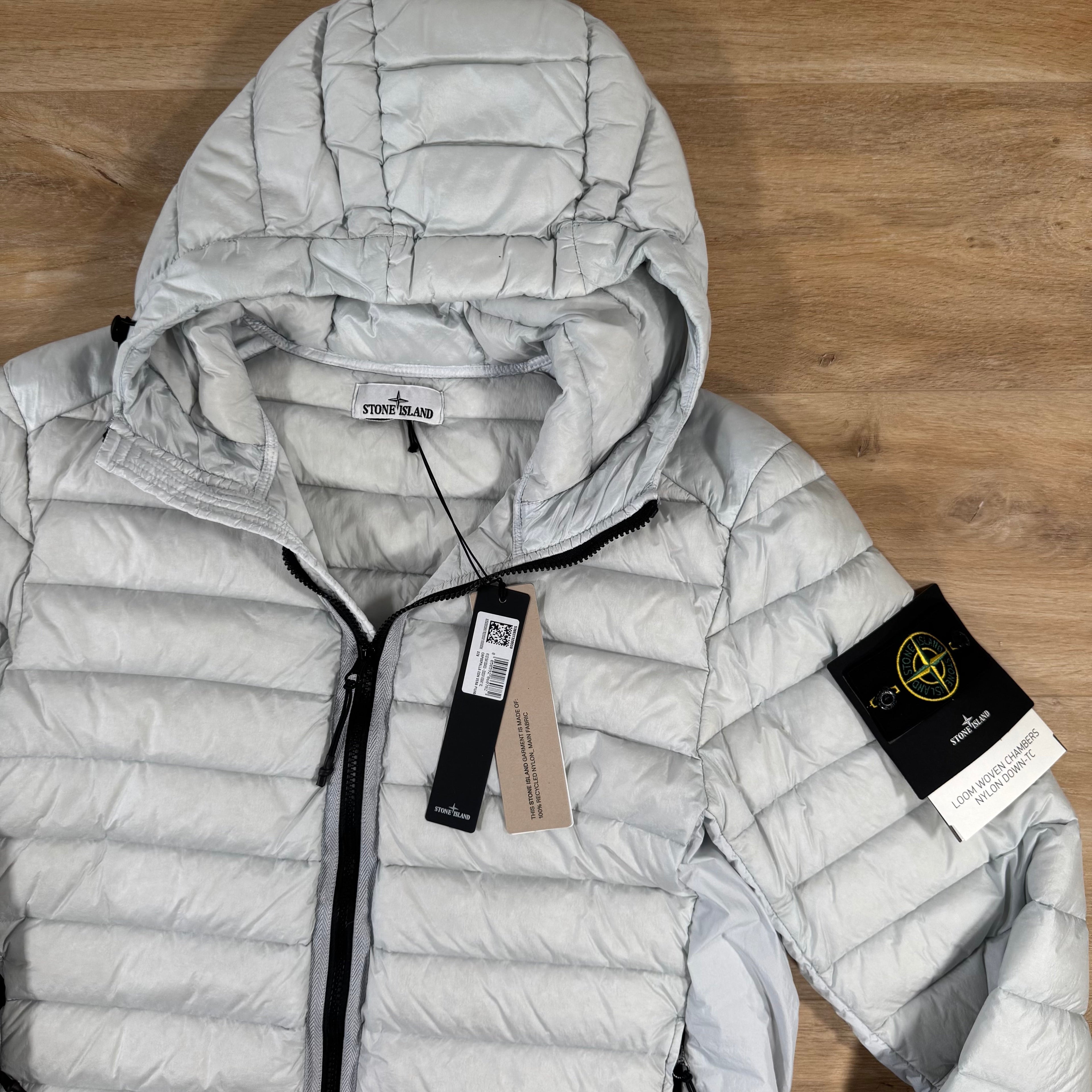 Stone Island Loom Woven Nylon Down-TC Jacket in Sky Blue Ironleague