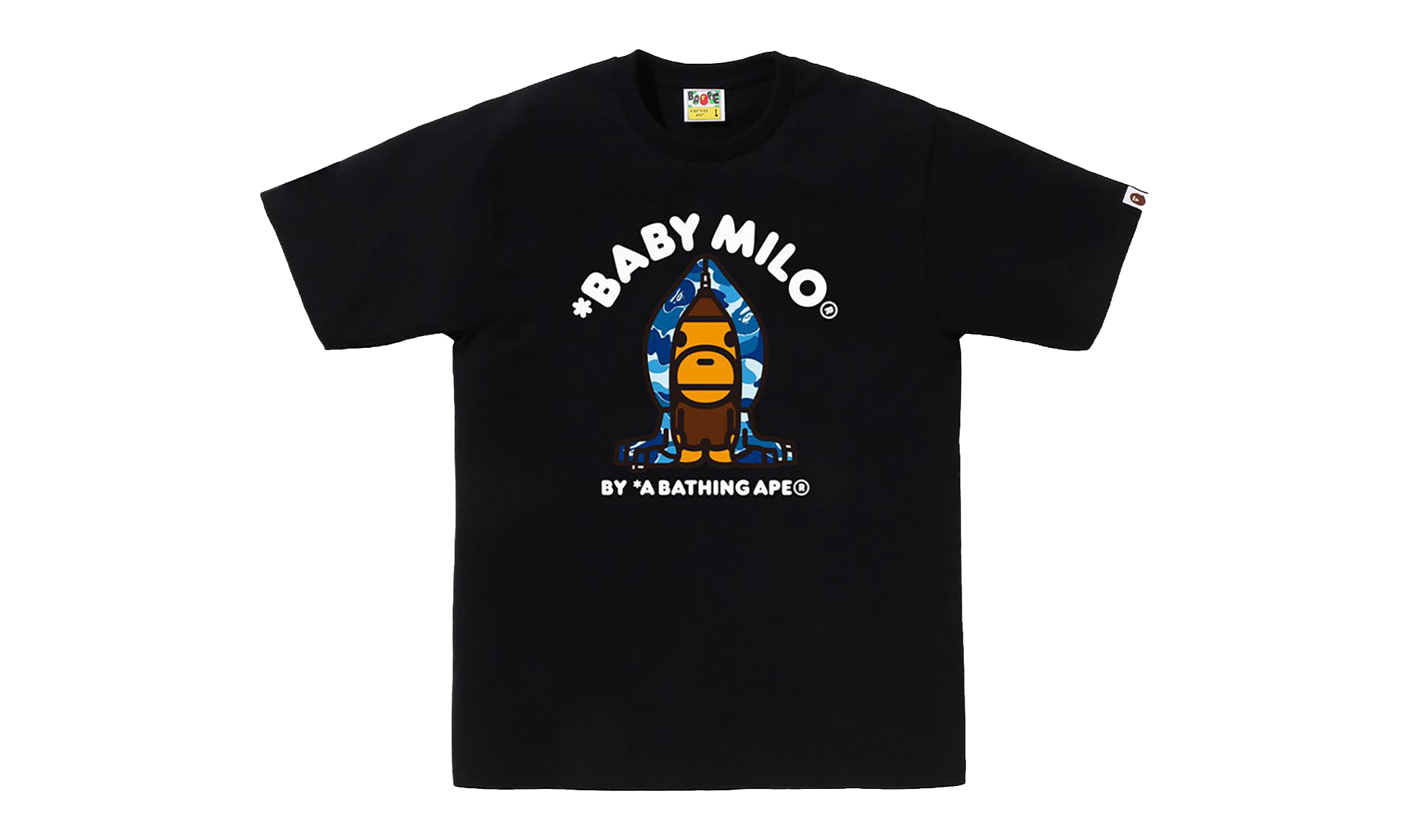BAPE ABC Camo Milo Hoodie SS Tee Black/Blue Camo 0ZXTEMX00510Q BKK