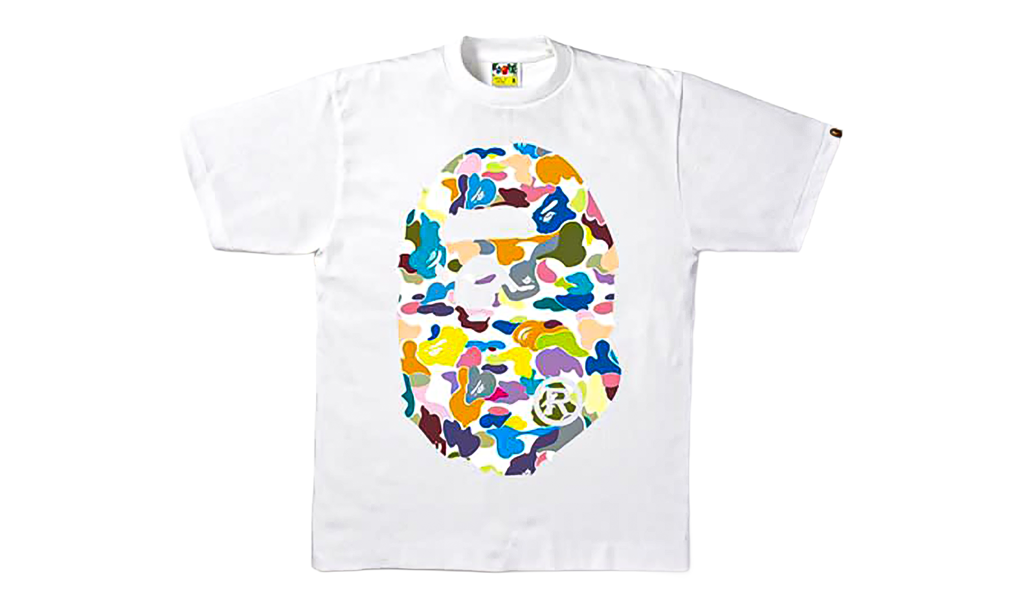 BAPE Multi Camo Big Ape Head T-Shirt White JL8SU5V8