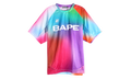 BAPE Tie Dye Sta Stripe Pattern Relaxed Fit Football Jersey Tee Multicolor 1M30109313 MUL